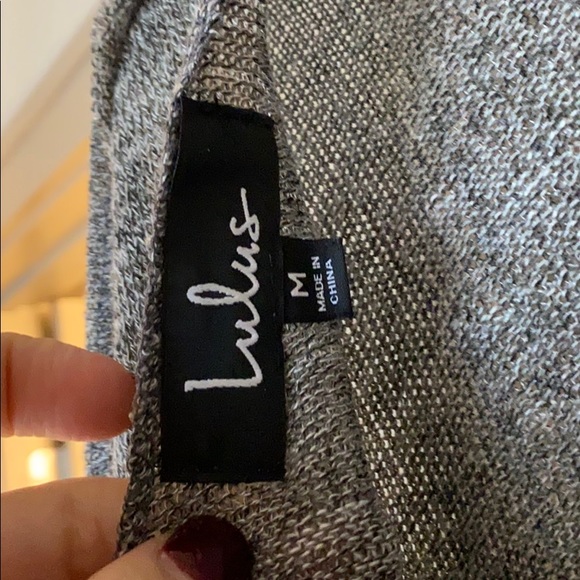 Grey Lulus Sweater Top - Open knot tie back - Picture 3 of 3